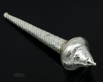 Sterling silver handmade vintage style lord Hanuman Gada/Mace, divine gift for idol hanuman for best wishes puja articles su607