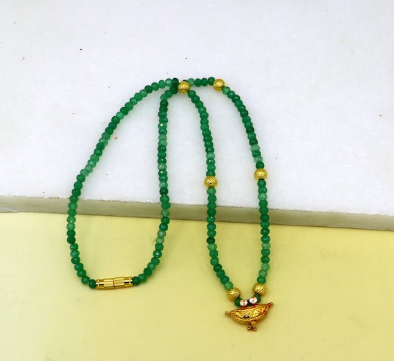 Amazing Vintage Style 20kt Yellow Gold Amulet Pendant With Green