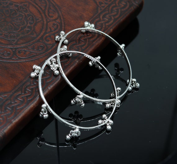 Silver bangles with best sale hangings