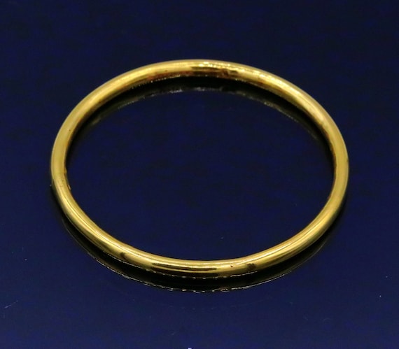 22k Yellow Gold Handmade Fabulous Plain Round Bangle Bracelet Kada