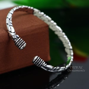 925 sterling silver cuff bracelet kada, amazing unisex vintage style handmade daily use ethnic bangles  kada cuff129