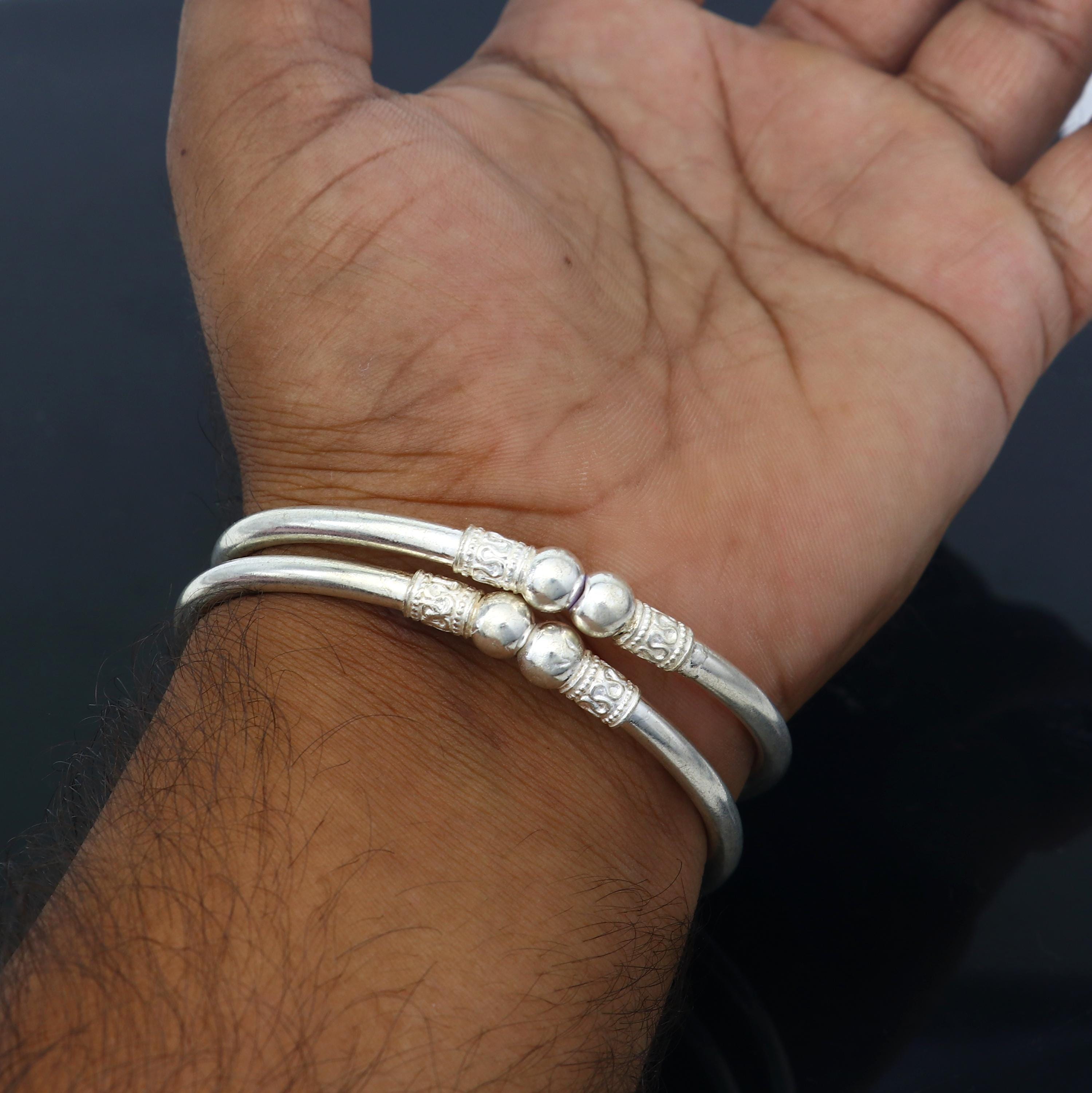 925 Sterling Silver Handmade Fabulous Plain Stylish Kada