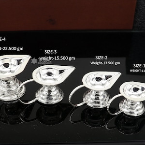 925 sterling silver handmade kappor dani, silver temple utensils, silver diya, deepak, silver single joth kapoor Aarti lamp art su1175
