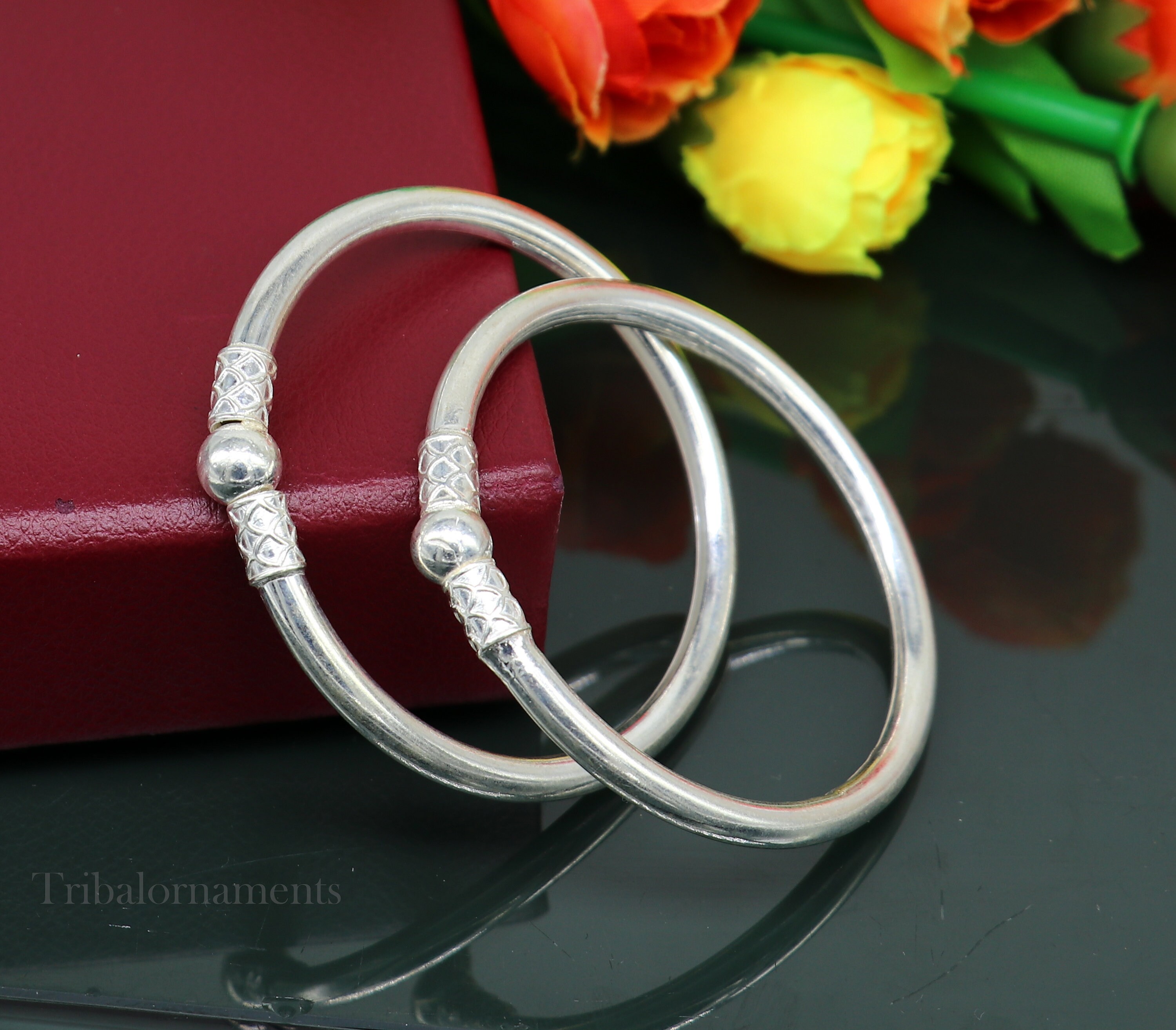 Gorgeous Handcrafted Bangle - 925 Solid Sterling Silver