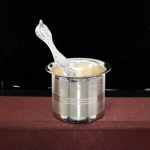 999  fine silver Panchmrit bowl or baby kids milk serving bowl, pure silver utensils, home and temple puja accessories india su1037