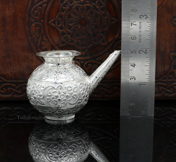 Lord Shiva Abhishekam Pot, 925 Silver Karwa Chauth Kalash Puja