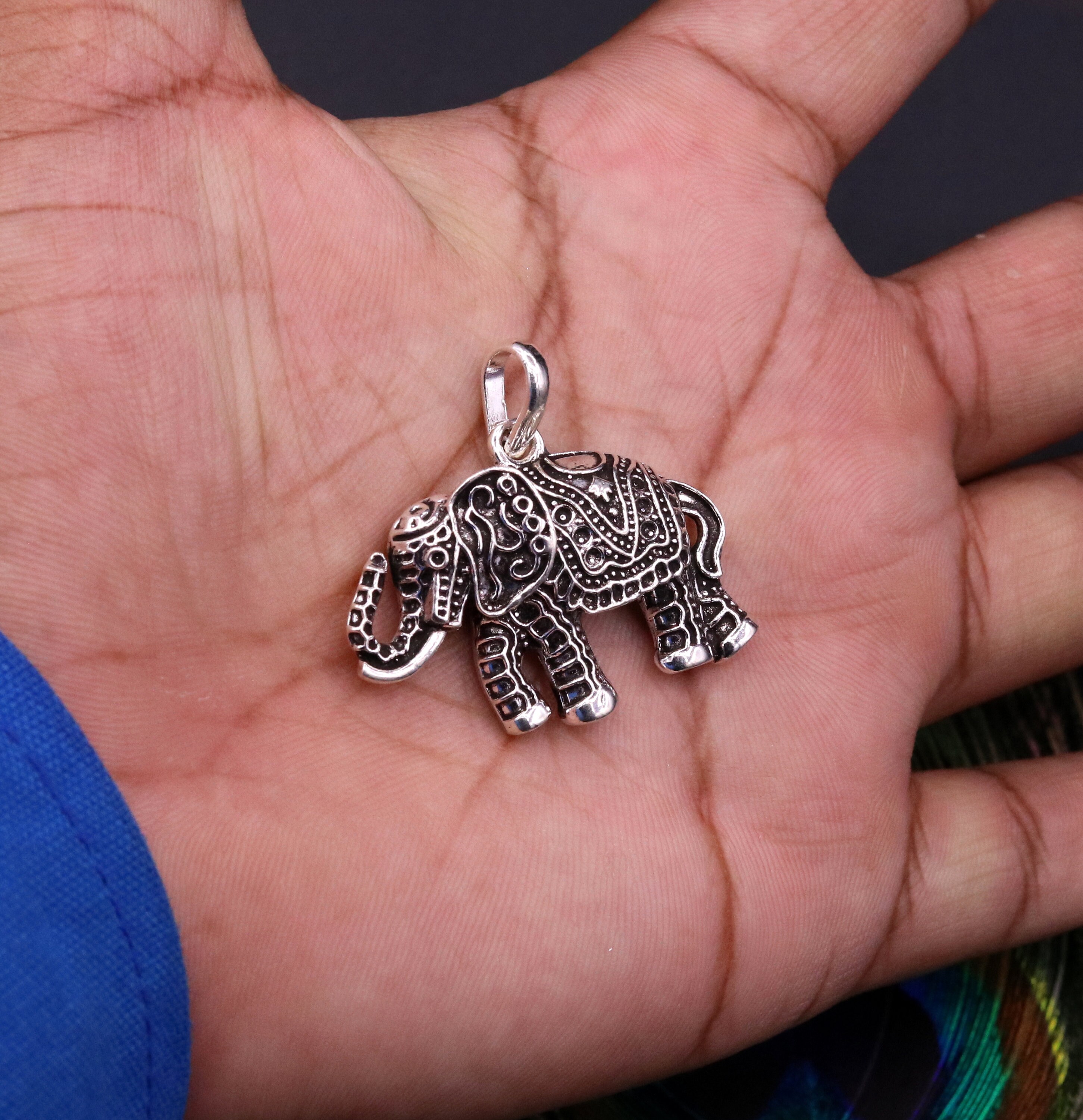 Pendentif éléphant En Or 333 (8 Carats) - Talisman, Amulette, 7.5x7mm, Pour Collier, Cadeau Symbolique