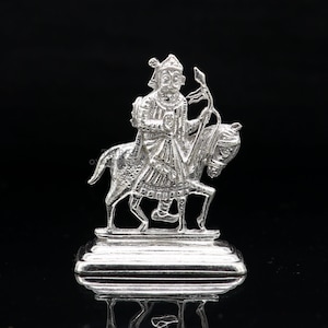 solid sterling silver handmade Tribal deity lord Ramdevji runicha best home or vehicle silver article statue su737