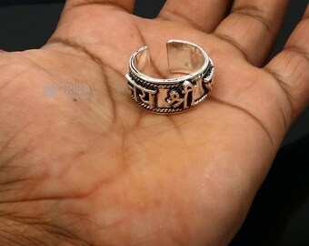925 Sterling Silver 11mm Wide Solid Handmade Adjustable Idol Rama 