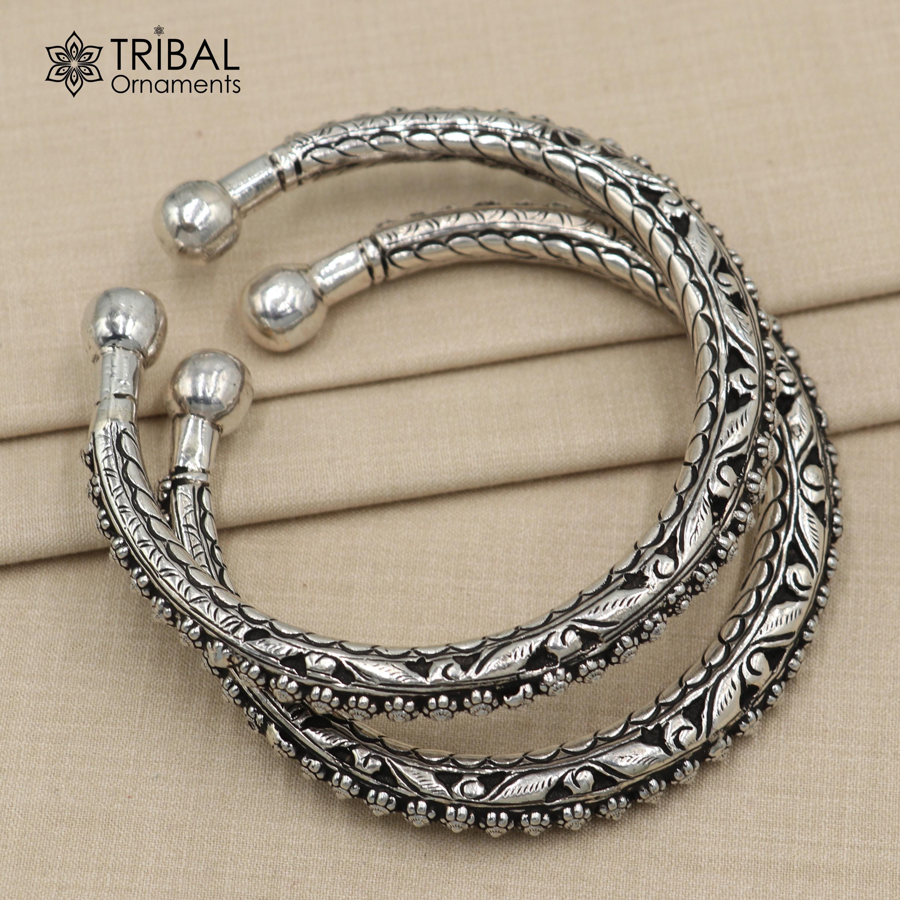 925 Sterling Silver Vintage Ethnic Chitai Work Customized Foot