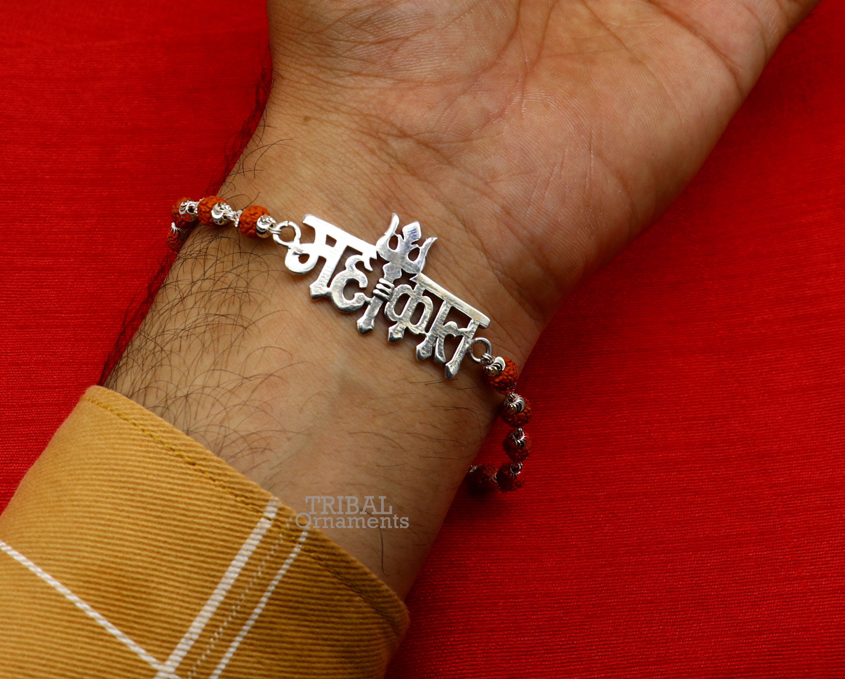 Buy Mahi Silver Oxidised Plated Trishul Mahakal Bracelet Kada for Mens  (BR1100475R) Online at Best Prices in India - JioMart.