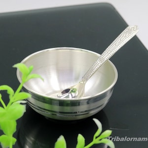 999 fine solid silver handmade small bowl for baby food, pure silver vessels, silver utensils, home and kitchen accessories india sv29