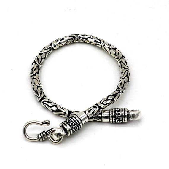 4mm Solid 925 Sterling Silver Handmade Byzantine Chain Flexible