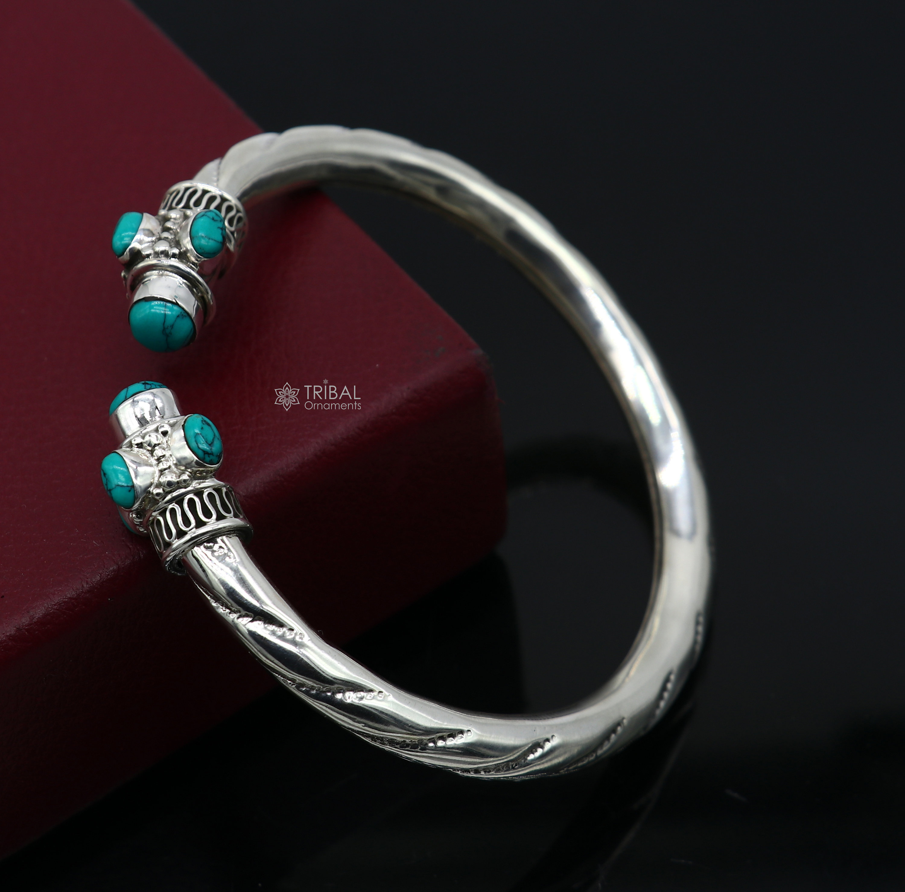 アクセサリー Indian Jewelry Silver Turquoise Bangle 925 Sterling Silver Handmade Gorgeous Turquoise Stone