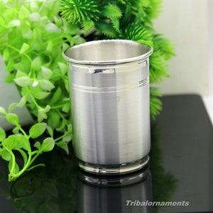 Handmade 999 fine silver water/milk Glass tumbler, silver flask, baby kids feeding water milk silver utensils for stay healthy family sv178