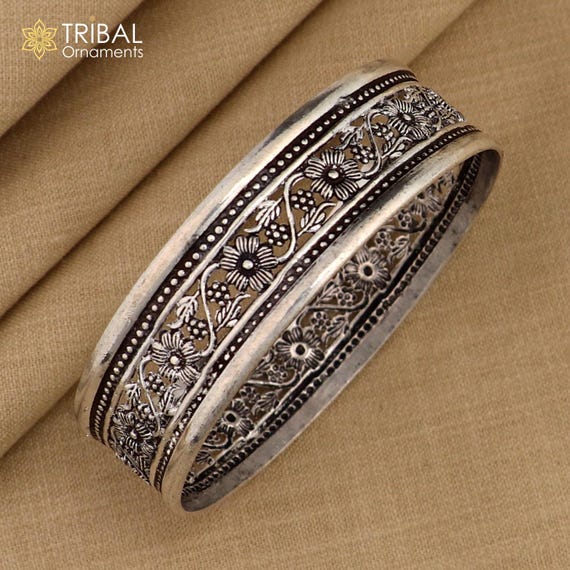 Sterling Silver (925) Tribal Bangle Bracelets Sterling Silver (925) Tribal Bangle Bracelets