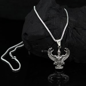 925 sterling silver Garuda pendant, silver idol god Garuda pendant necklace, lord garuda pendant animal jewelry nsp638