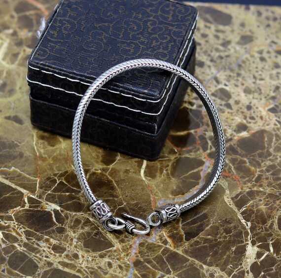 925 Sterling Silver Handmade Vintage Design Snake Chain Style Half