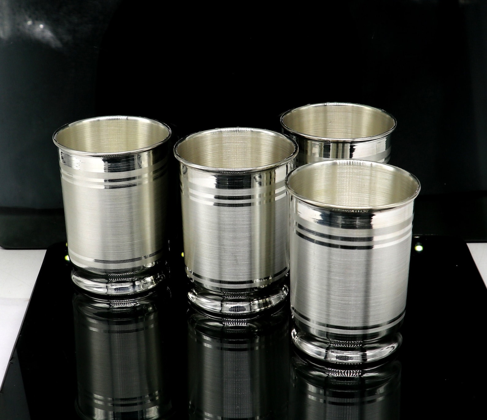 999 Fine Silver Water Glass Tumbler Set Silver Vessel Etsy