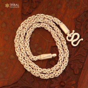 925 Sterling silver excellent byzantine chain All size 5 mm chain necklace gifting best men&#39;s  jewelry ch592