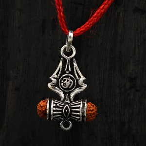 925 sterlingzilveren Lord Shiva drietandhanger, geweldige aangepaste Rudraksha Trishul tribal buikdans gepersonaliseerde sieraden ssp322