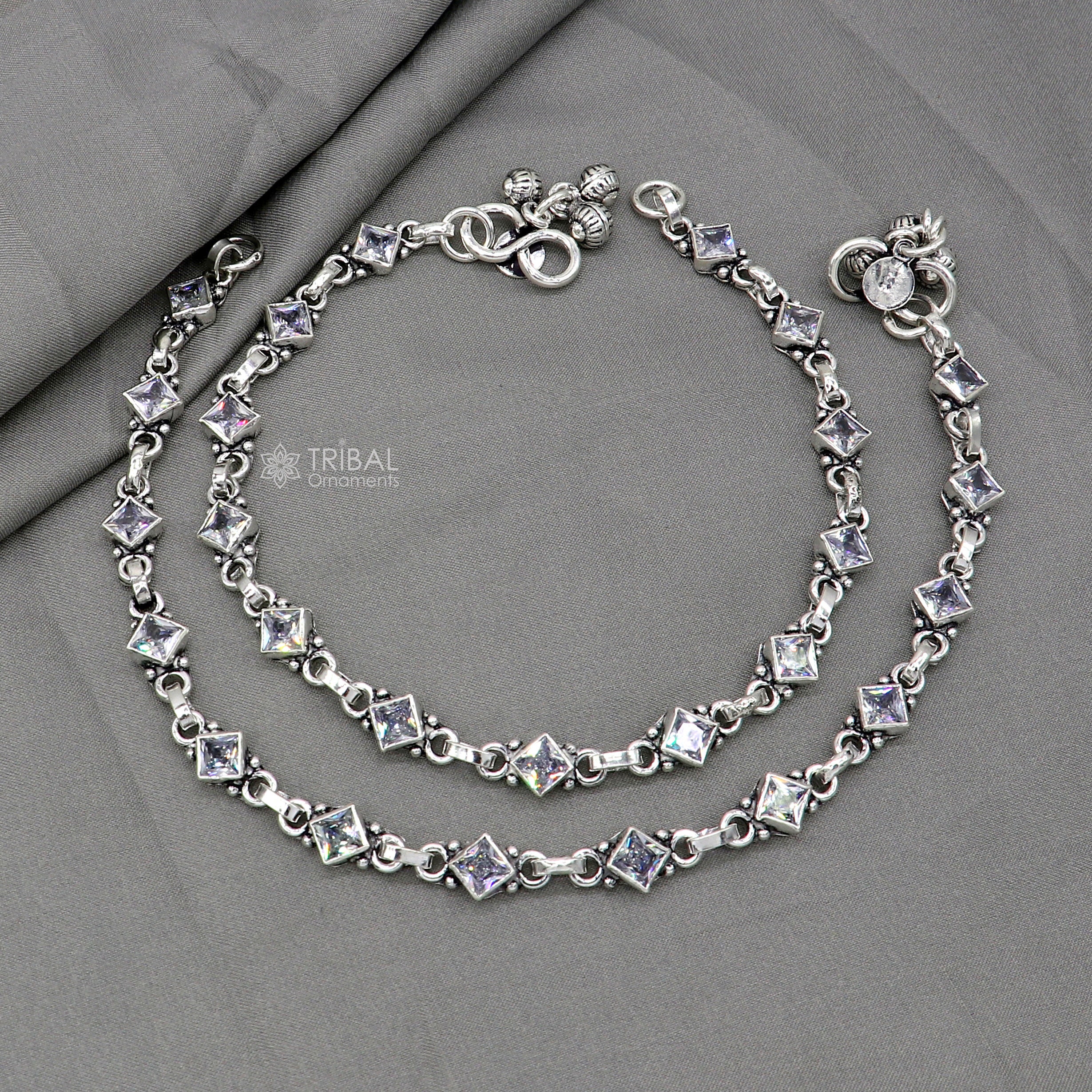 925 Sterling Silver Cubic Zircon Stone Anklets /ankle 925 Sterling Silver Cubic Zircon Stone Anklets /ankle