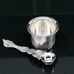 999 純銀パンチャムリットボウルまたはベビーキッズミルクサービングボウル、純銀食器、家庭および寺院プージャアクセサリーインド su1038