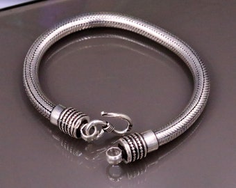 5MM Increíble cadena de serpiente de estilo vintage personalizada hecha a mano 925 pulsera de plata de ley unisex personalizar joyería sbrm72