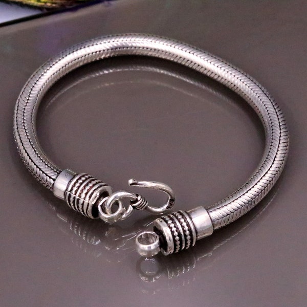 5MM Amazing customized vintage style snake chain handmade 925 sterling silver bracelet unisex personalize jewelry sbrm72