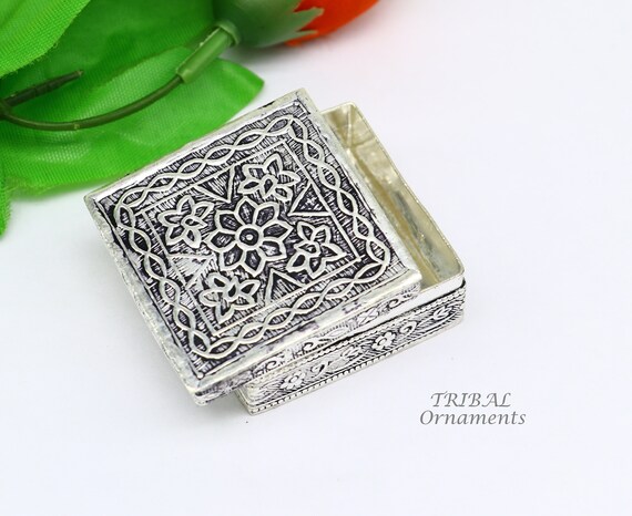 925 Sterling Silver Trinket Box, Kajal Box/casket Box Bridal