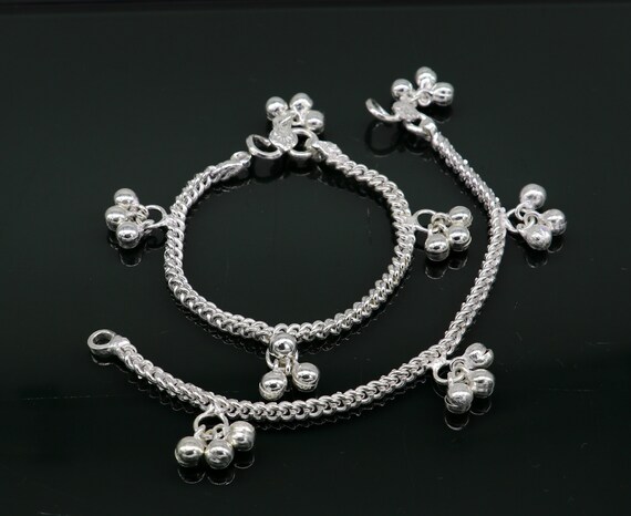 5.5" solid silver customized designer noisy bells… - image 5