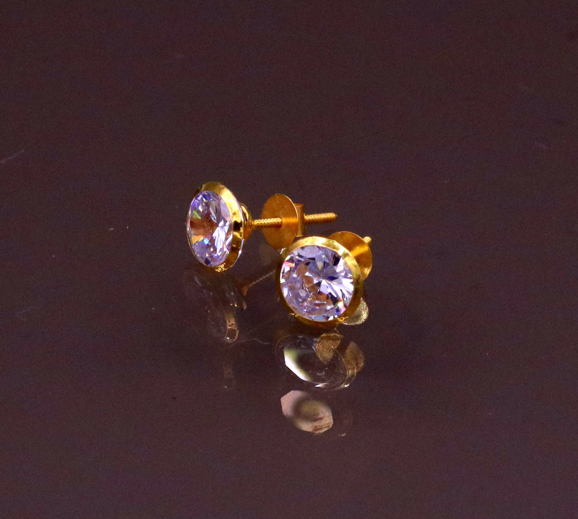 Cubic Zirconia Micro Pave Square Earring Gold - SamsBeauty
