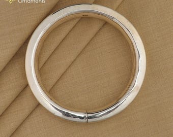 925 Sterling Silver Plain Shiny Bright Bangle Bracelet Kada