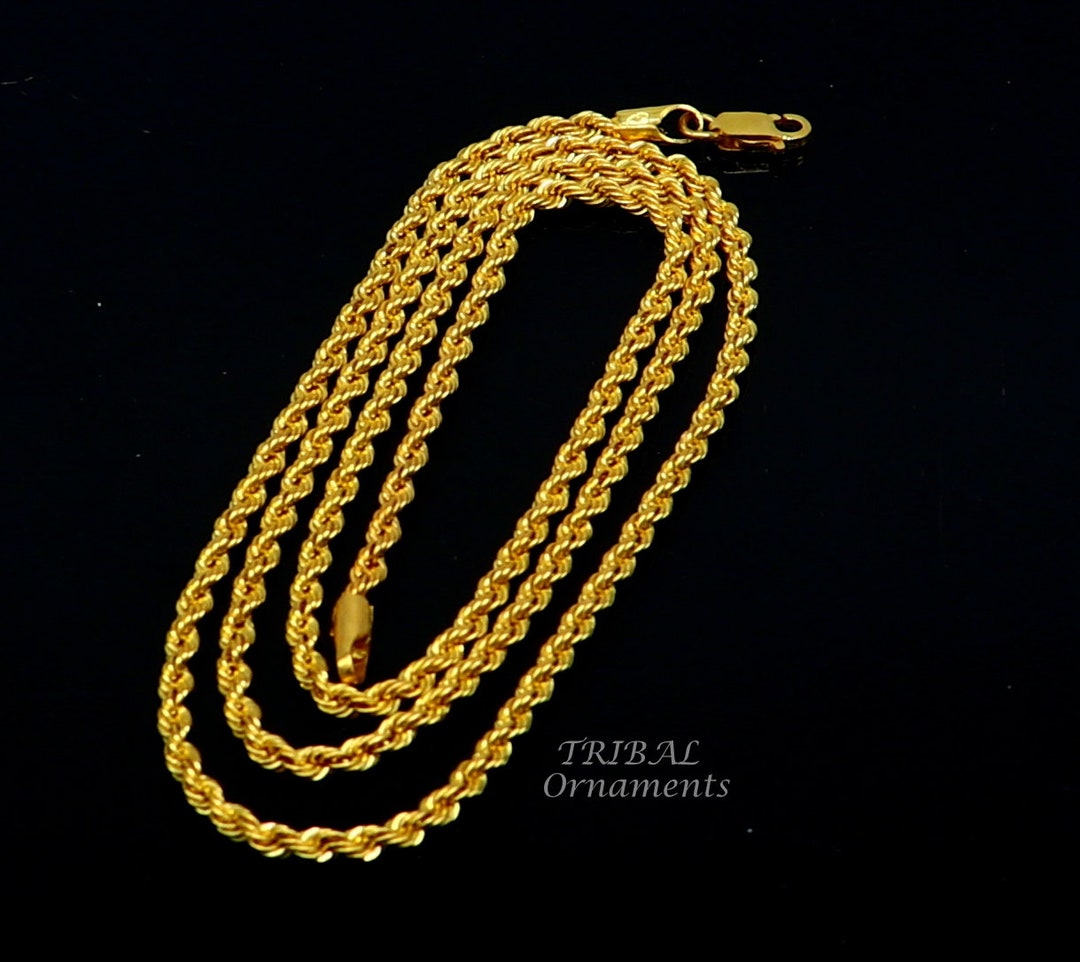 22k Yellow Gold Handmade Fabulous Rope Chain Necklace Excellent Gold ...