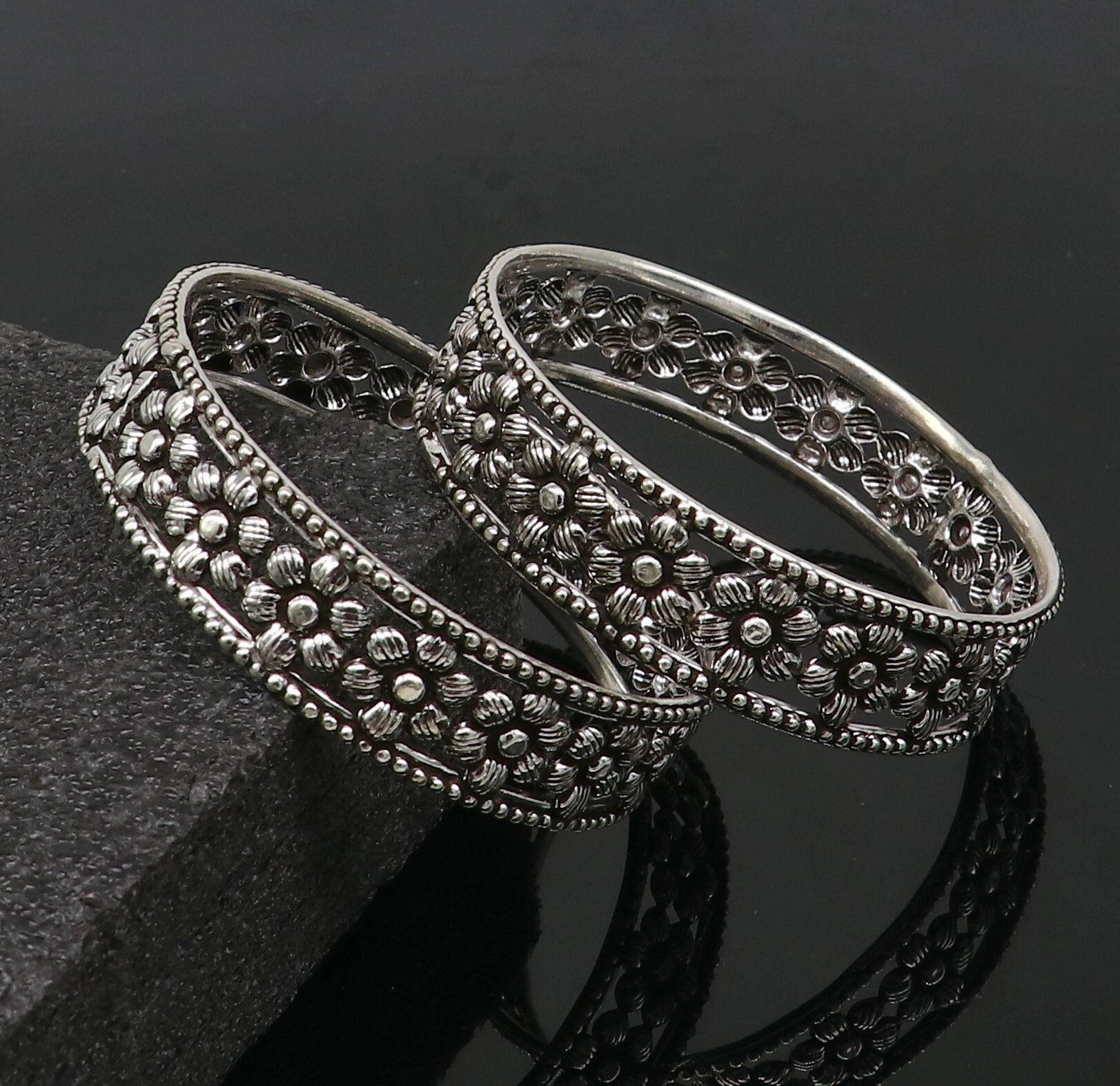 アクセサリー Vintage Silver Heavy Wide Bangle 925 s-l400.jpg
