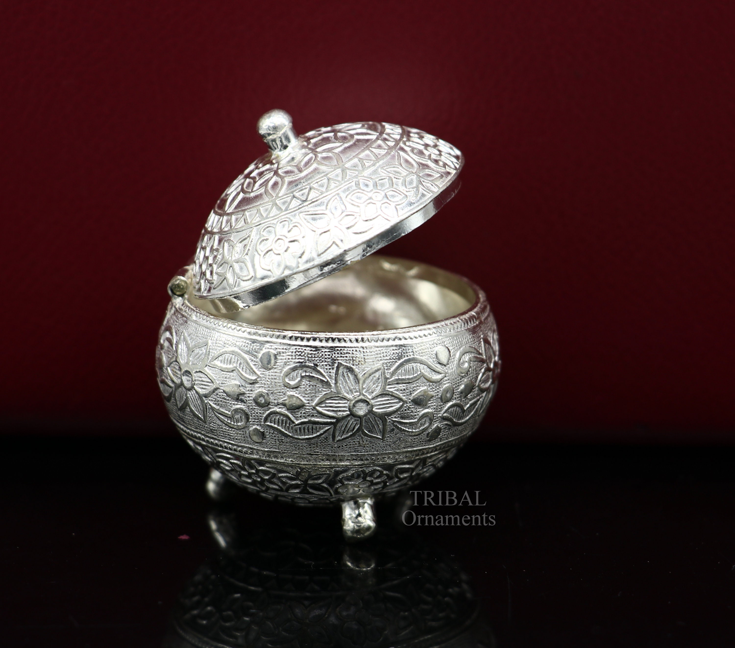 925 Sterling Silver Handmade Fabulous Trinket Box, Solid 925 Sterling Silver Handmade Fabulous Trinket Box, Solid