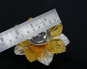 925 純銀製手作りのユニークな花のデザインオイルランプ、銀製の家庭用 