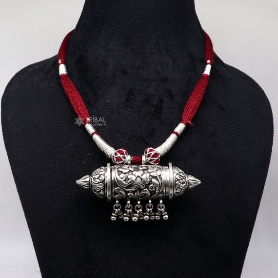 VVV☆[SET] SILVER BEADS SURGICAL RIBBON NECKLACE il_fullxfull.4608519036_hi4u.jpg