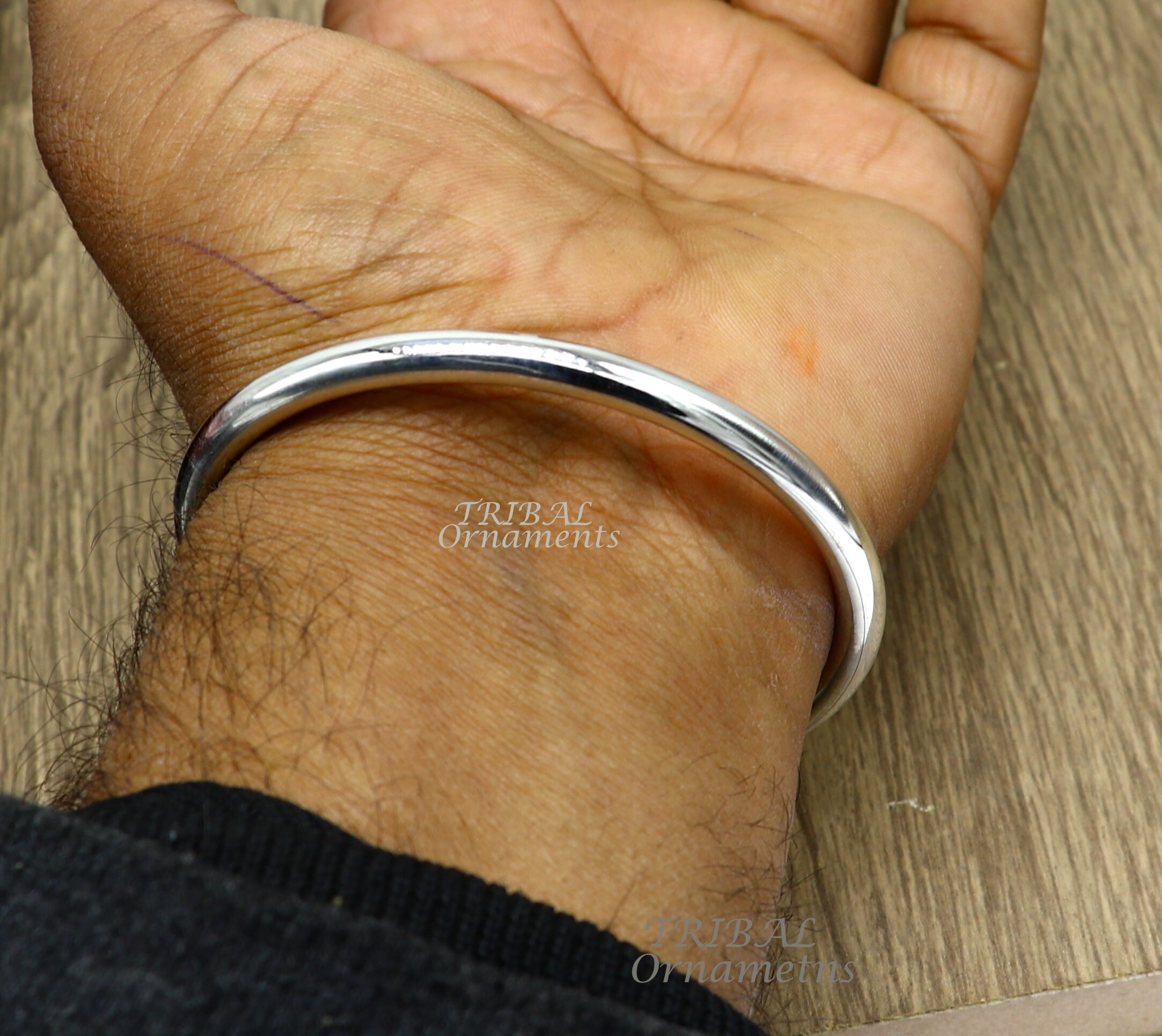925 Sterling Silver Handmade Plain Shiny Bright Customized