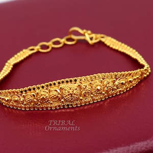 22kt yellow gold customized design filigree work bracelet, all sizes gifting bracelet, new fancy stylish bracelet unisex jewelry gbr38