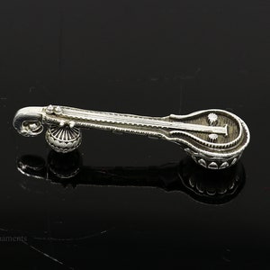 925 sterling silver Saraswati Veena, Silver musical instrument Veena for Goddess Sharda, best gifting puja article for hindu temple art41