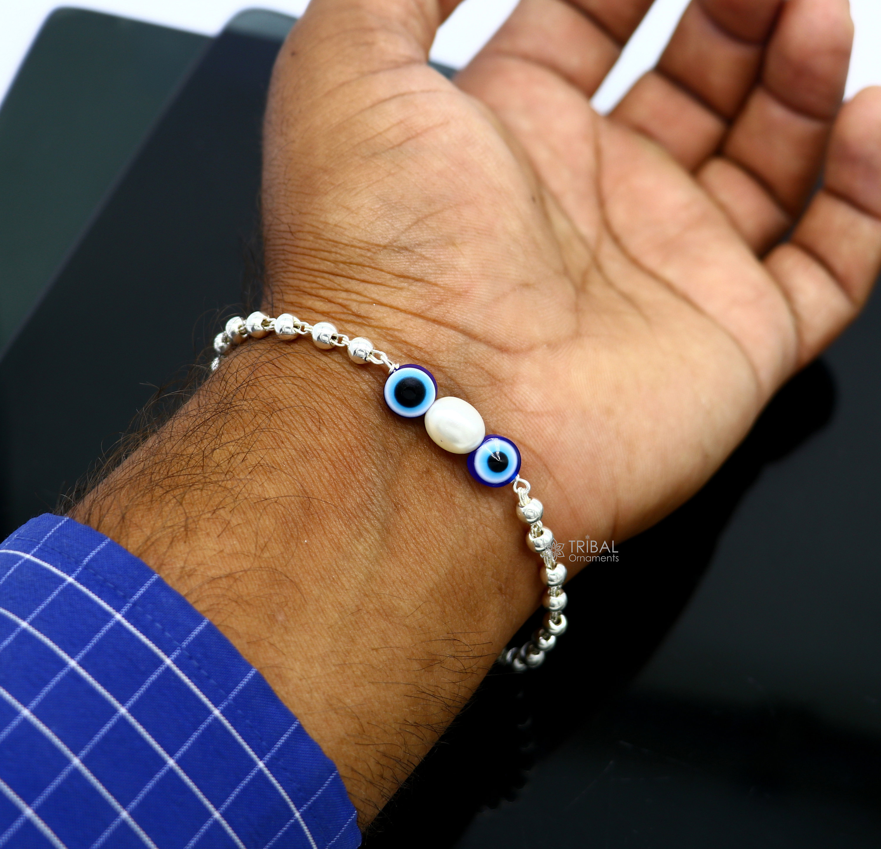アクセサリー Silver Beaded Bracelet / Medium Sterling Silver beaded bracelet – The Goldsmith