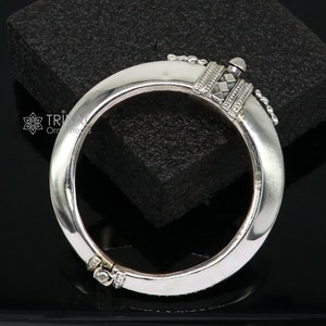 925 sterling silver vintage plain design handmade bangle bracelet kada cuff bracelet ethnic Banjara jewelry nsk0732
