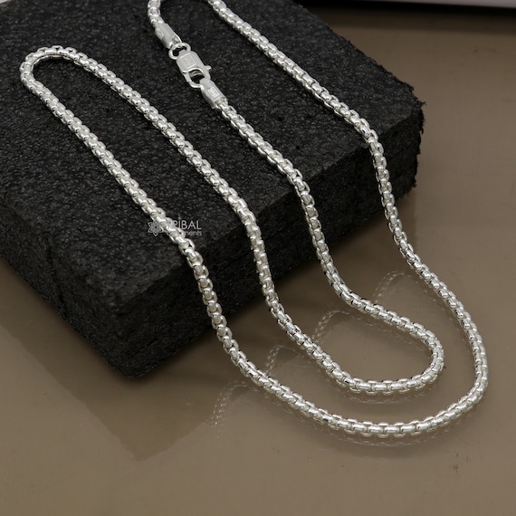 24 3mm 925 Sterling Silver Handmade Amazing Delicate Solid Rolo High Quality Chains Necklace Best Gifting Unisex Necklace Chain Ch578 Etsy