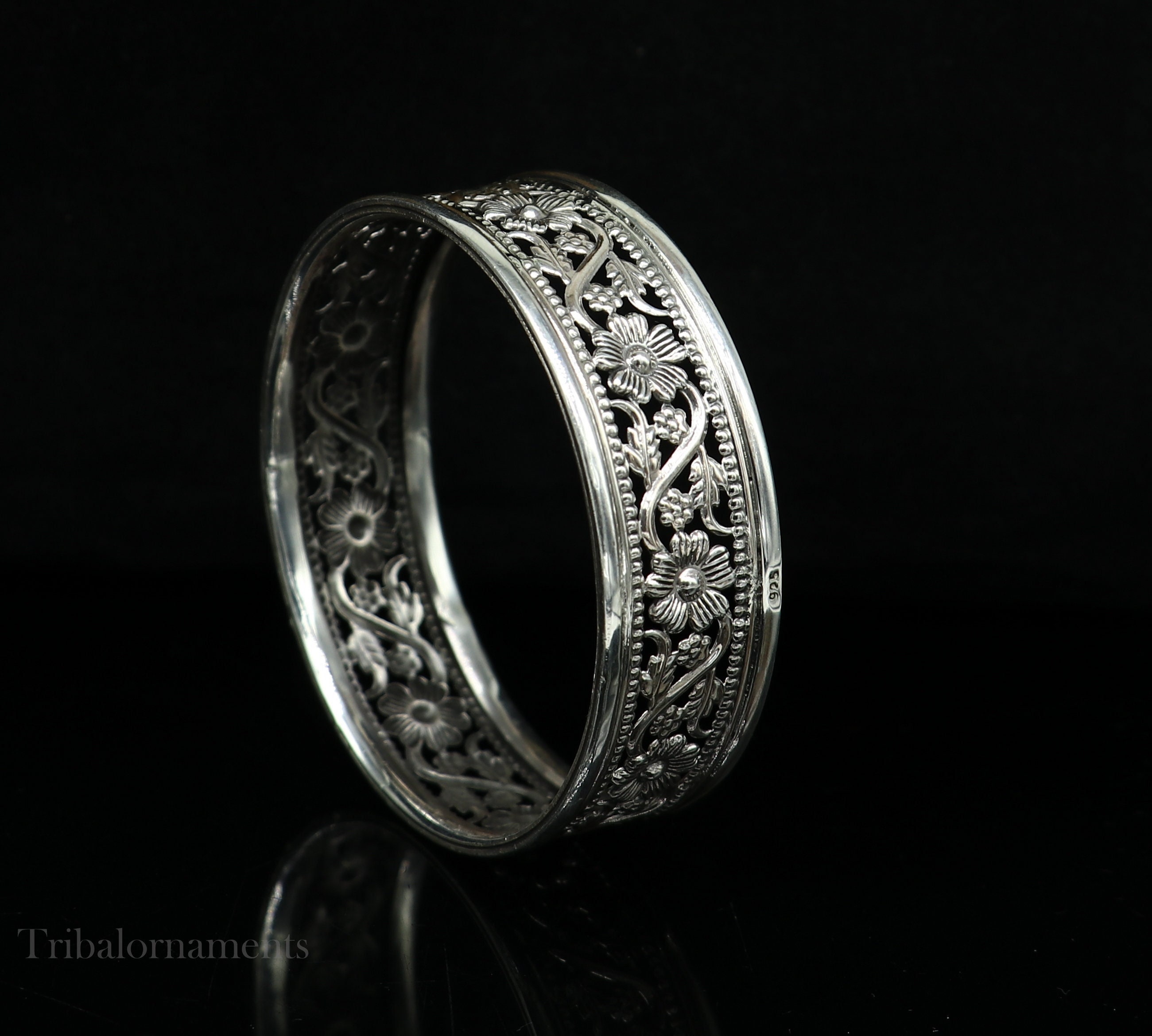 Floral Style 925 Sterling Silver Amazing Customized Bangle