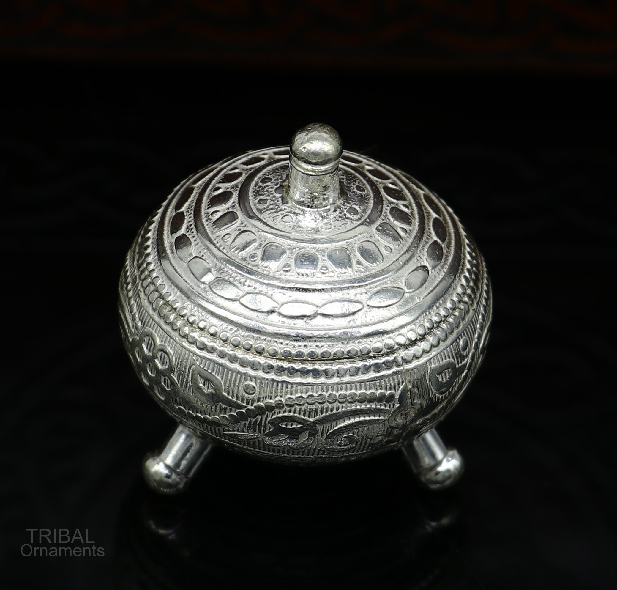 925 Sterling Silver Handmade Fabulous Trinket Box, Solid