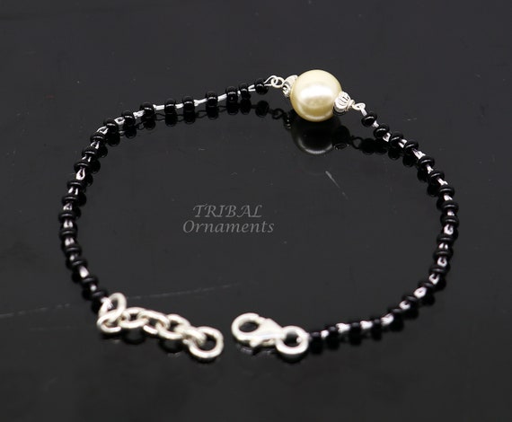 925 sterling silver customized black beads Nazari… - image 4