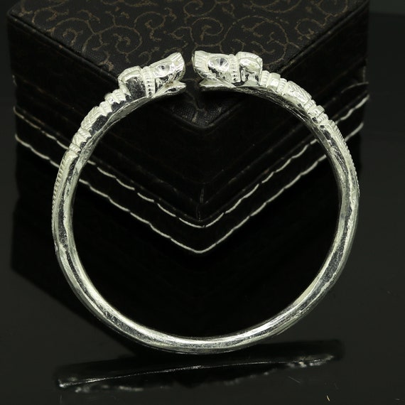 Vintage Design Handmade 999 Solid Silver Crocodile Bangle Kada