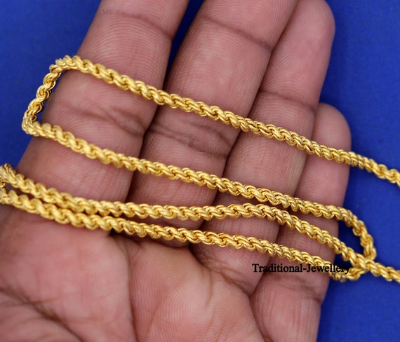 22k oro amarillo hecho a fabuloso collar de cadena de - España