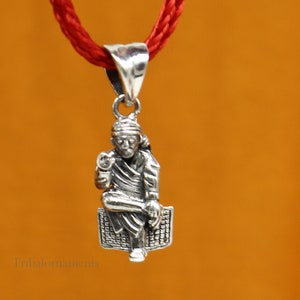 Divine 925 sterling silver handmade Indian idol Sai Baba pendant, amazing blessing pendant locket personalized jewelry tribal jewelry ssp976